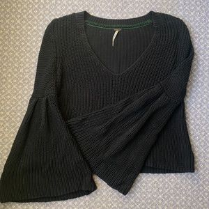 Free People Black Long sleeve Sweater